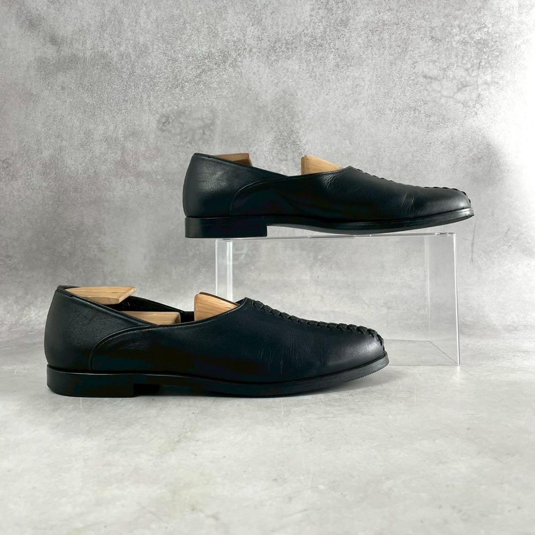 ISSEY MIYAKE MEN 90s Vintage Braided Leather Slip-On Black