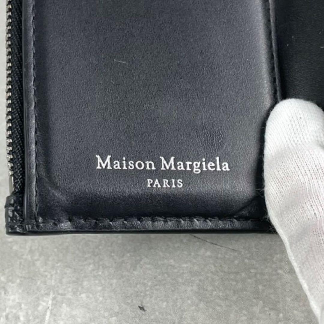 MAISON MARGIELA Leather Trifold Wallet Black Size ONE SIZE
