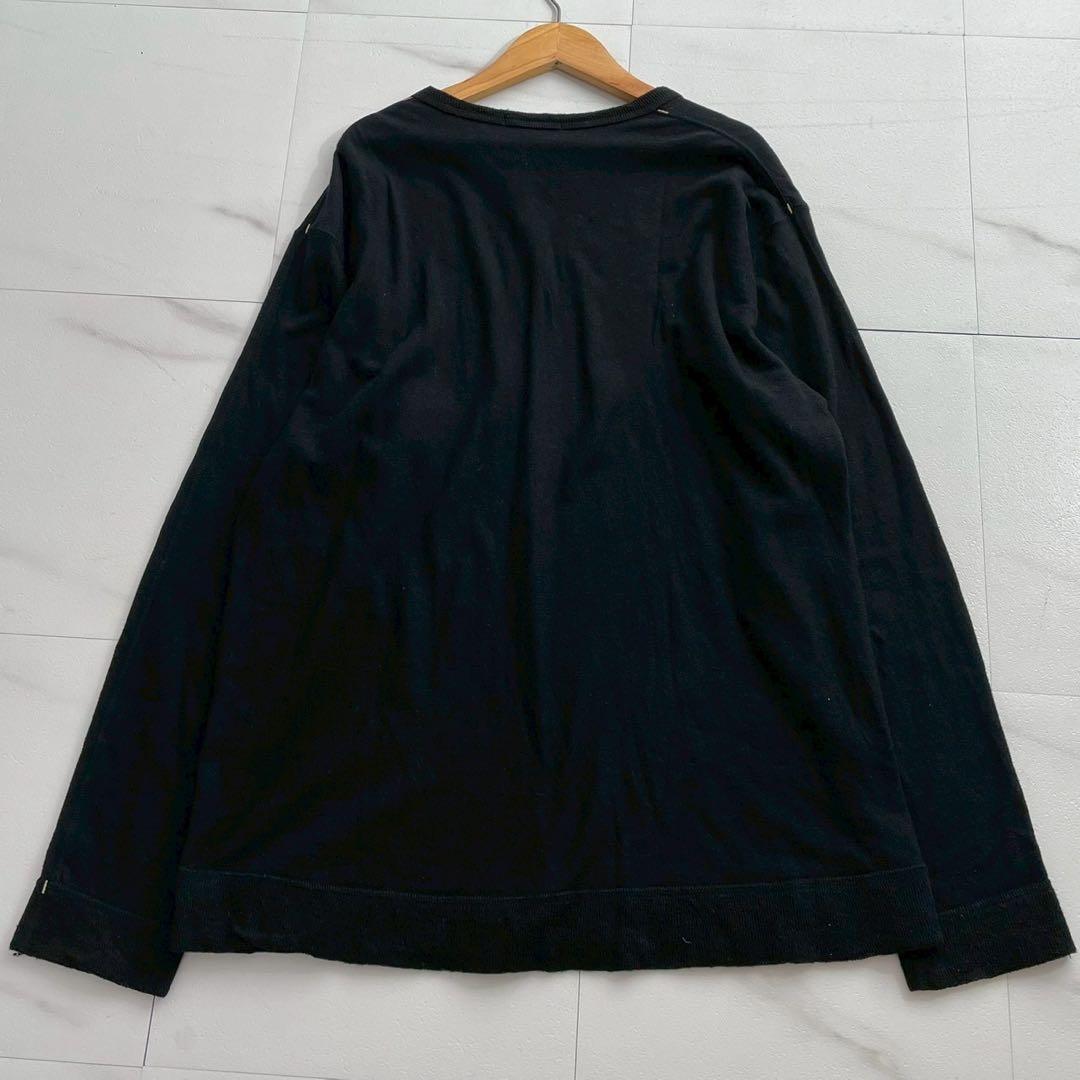 ISSEY MIYAKE MEN 03AW White Stitch Cotton Knit Black Size XL
