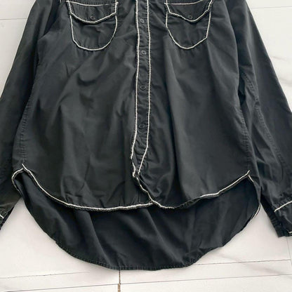 Yohji Yamamoto POUR HOMME 14AW Puckering Shirt Black Size XL