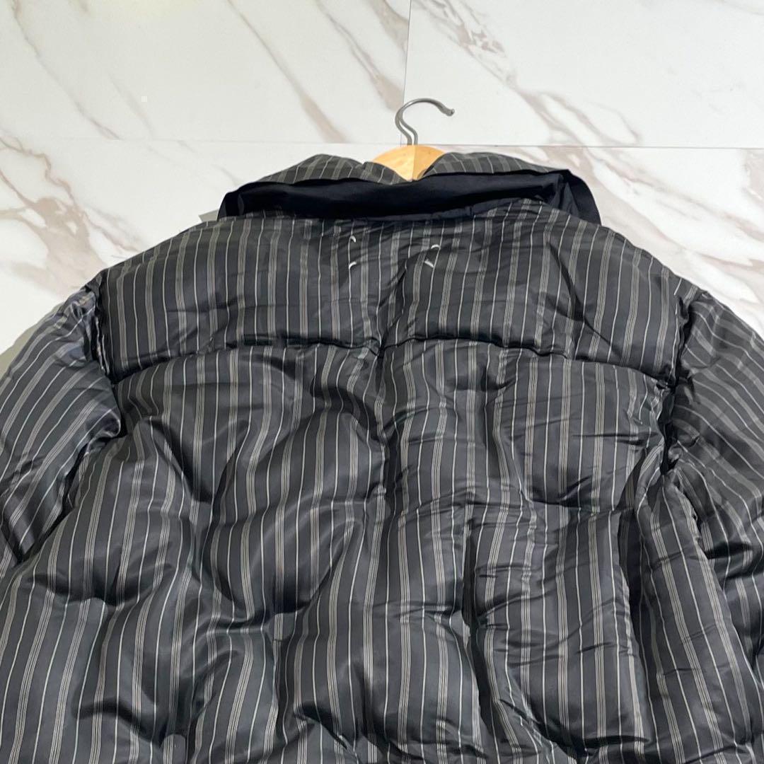 Maison Margiela Glam Slam Striped Down Jacket Gray Size L