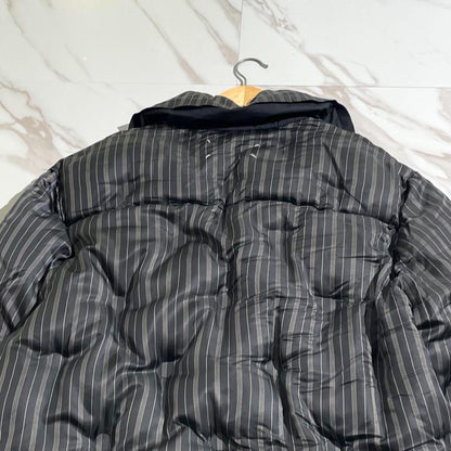 Maison Margiela Glam Slam Striped Down Jacket Gray Size L
