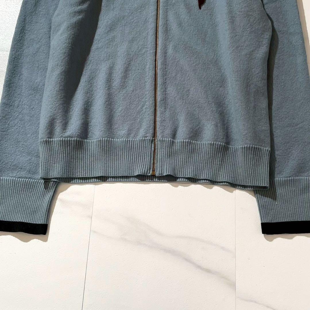 MAISON MARGIELA Wool Drivers Knit Zip-Up Blue Size XL