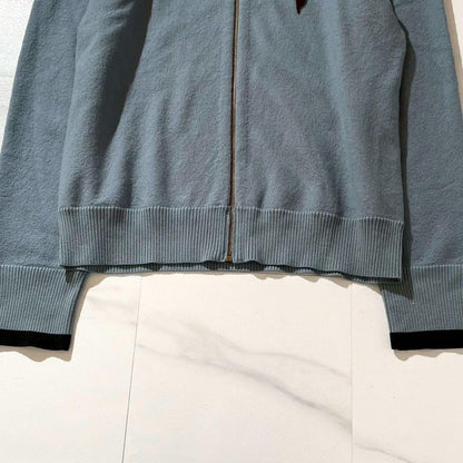 MAISON MARGIELA Wool Drivers Knit Zip-Up Blue Size XL