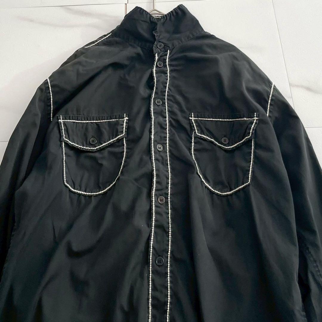 Yohji Yamamoto POUR HOMME 14AW Puckering Shirt Black Size XL