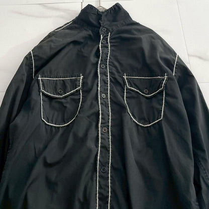 Yohji Yamamoto POUR HOMME 14AW Puckering Shirt Black Size XL