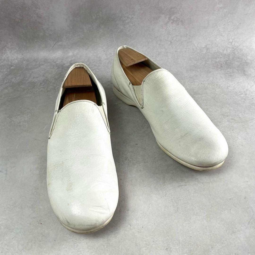 ISSEY MIYAKE MEN 2005SS Leather Slip-On Shoes White Size 8