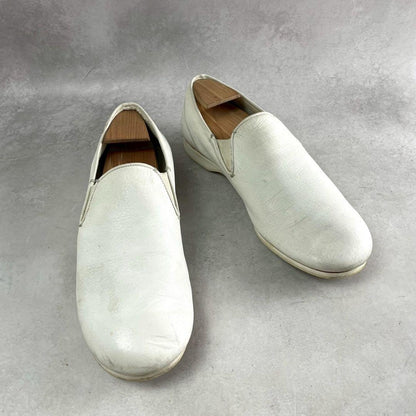 ISSEY MIYAKE MEN 2005SS Leather Slip-On Shoes White Size 8