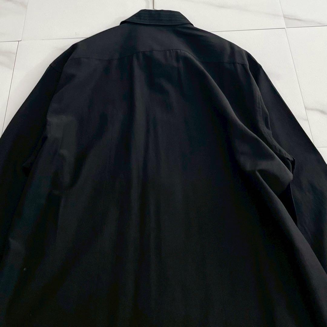 Yohji Yamamoto PH 00s Pleated Silk Wool Shirt Black Size XL