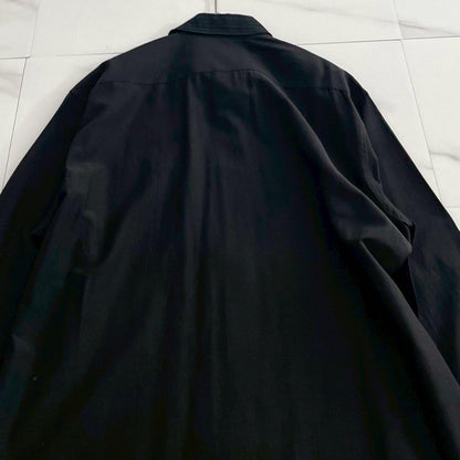 Yohji Yamamoto PH 00s Pleated Silk Wool Shirt Black Size XL