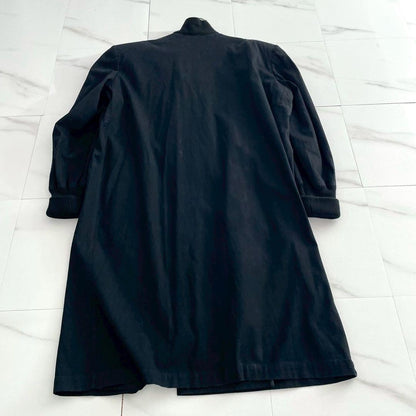 Yohji Yamamoto 86AW Rib Collar Cotton Long Coat Black Size L