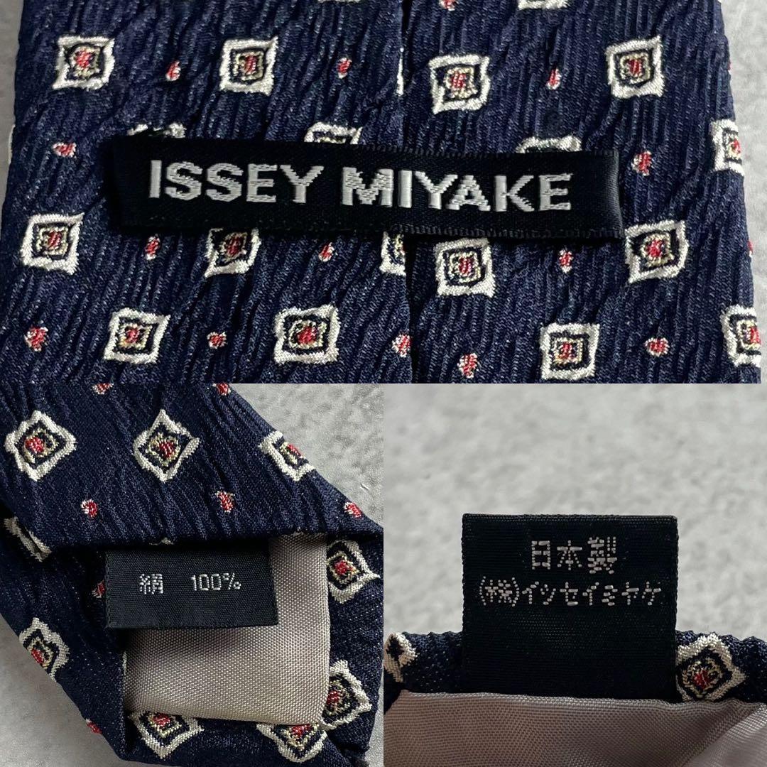 ISSEY MIYAKE MEN Pleated Patterned Silk Tie Size ONE SIZE