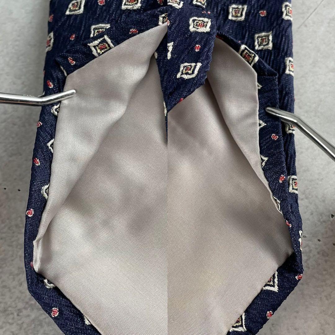 ISSEY MIYAKE MEN Pleated Patterned Silk Tie Size ONE SIZE