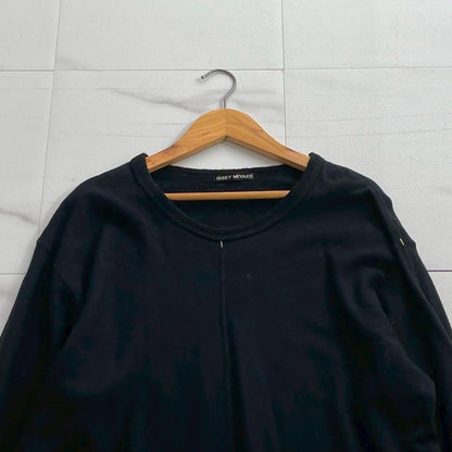 ISSEY MIYAKE MEN 03AW White Stitch Cotton Knit Black Size XL