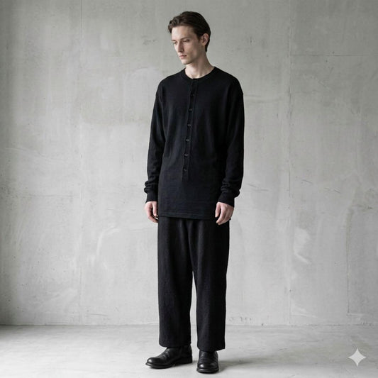 Yohji Yamamoto POUR HOMME 93AW Wool Henley Knit Size M
