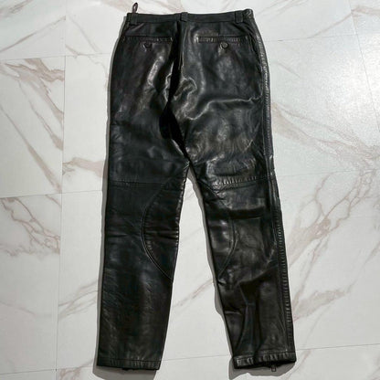 ISSEY MIYAKE MEN 96AW Lamb Leather Biker Pants Black Size 34
