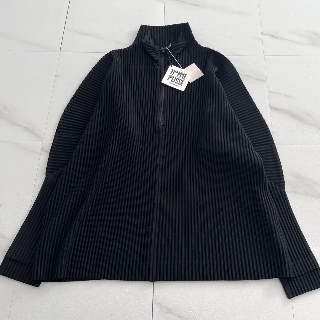 HOMME PLISSE ISSEY MIYAKE 25AW Pleated Half-Zip Black Size L