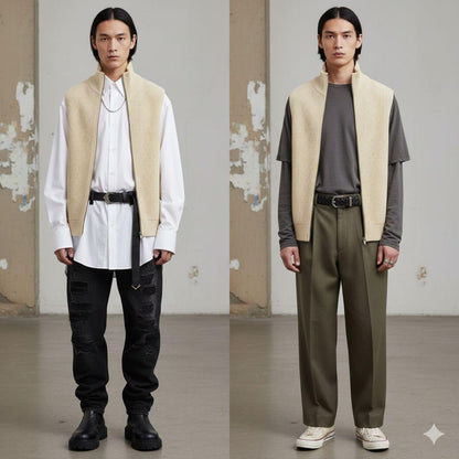 MARTIN MARGIELA 07SS Driver's Knit Vest White Size M