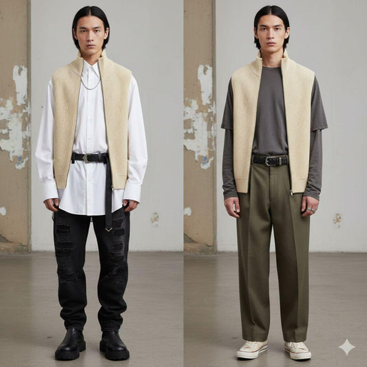 MARTIN MARGIELA 07SS Driver's Knit Vest White Size M