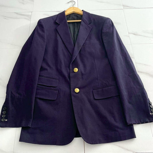 Yohji Yamamoto PH 12SS Gold Button Cotton Blazer Navy Size L