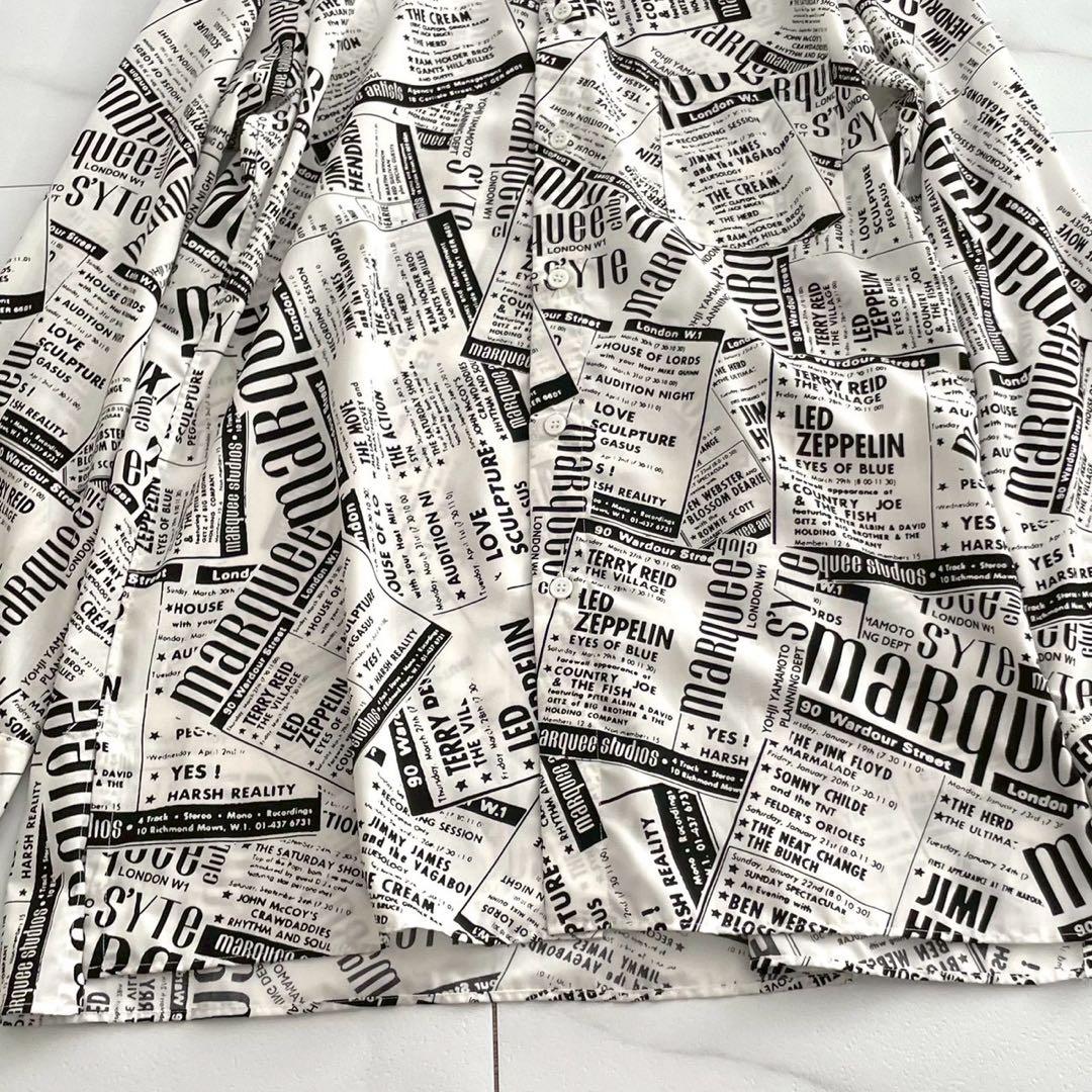 marquee club shirt Newspaper Print Long Sleeve Shirt Size XL