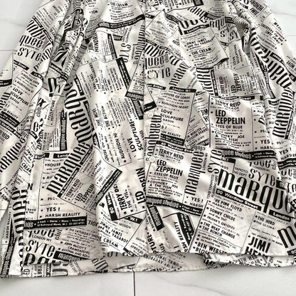 marquee club shirt Newspaper Print Long Sleeve Shirt Size XL