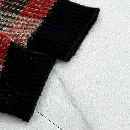ISSEY MIYAKE MEN 80s Brush Tag Check Wool Knit Size L