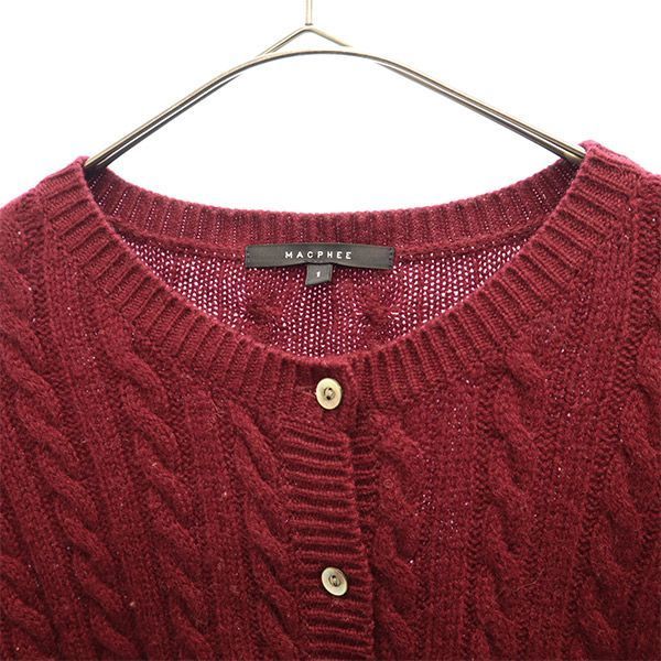 MACPHEE Wool Blend Long Sleeve Cardigan Red Size 1