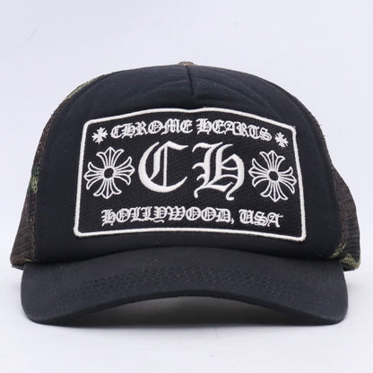 CHROME HEARTS CH Trucker Cap Black Camo Size F