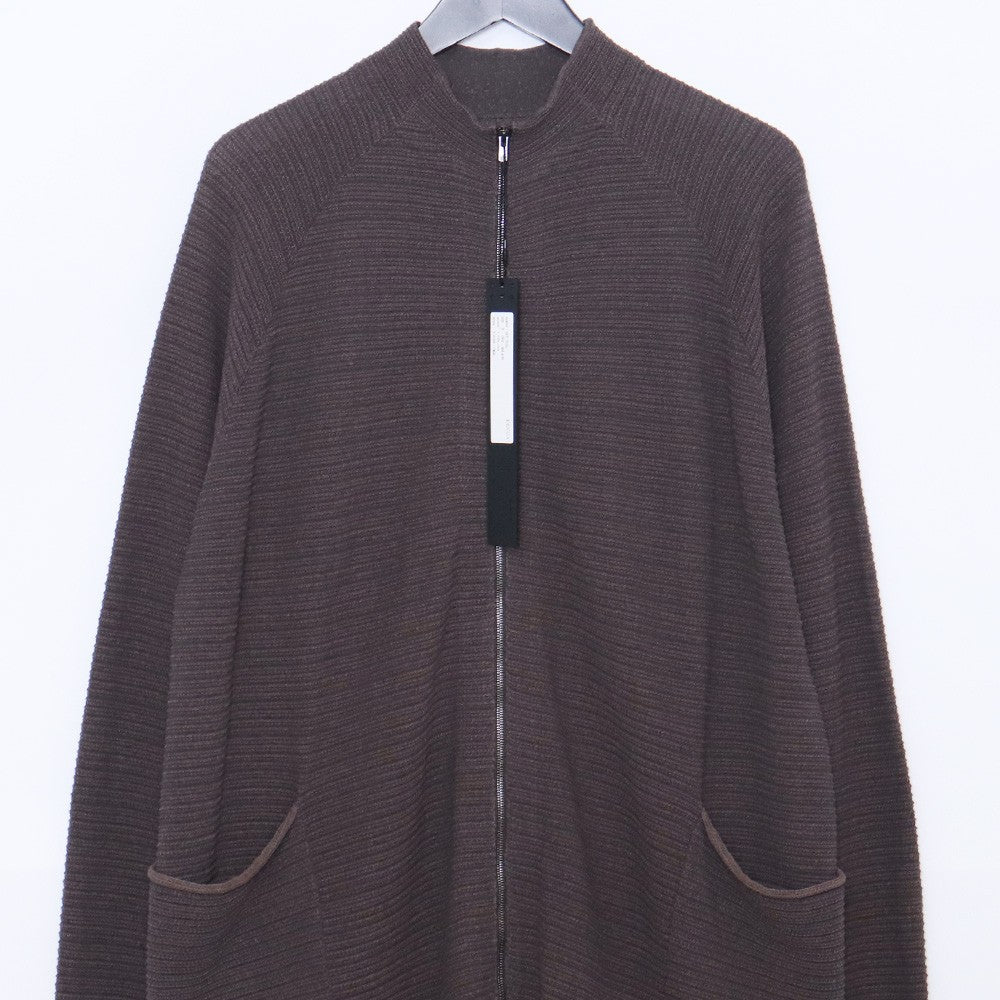DEVOA High Twist Cotton Stripe Zip Knit Coat Mad Gray Size 3