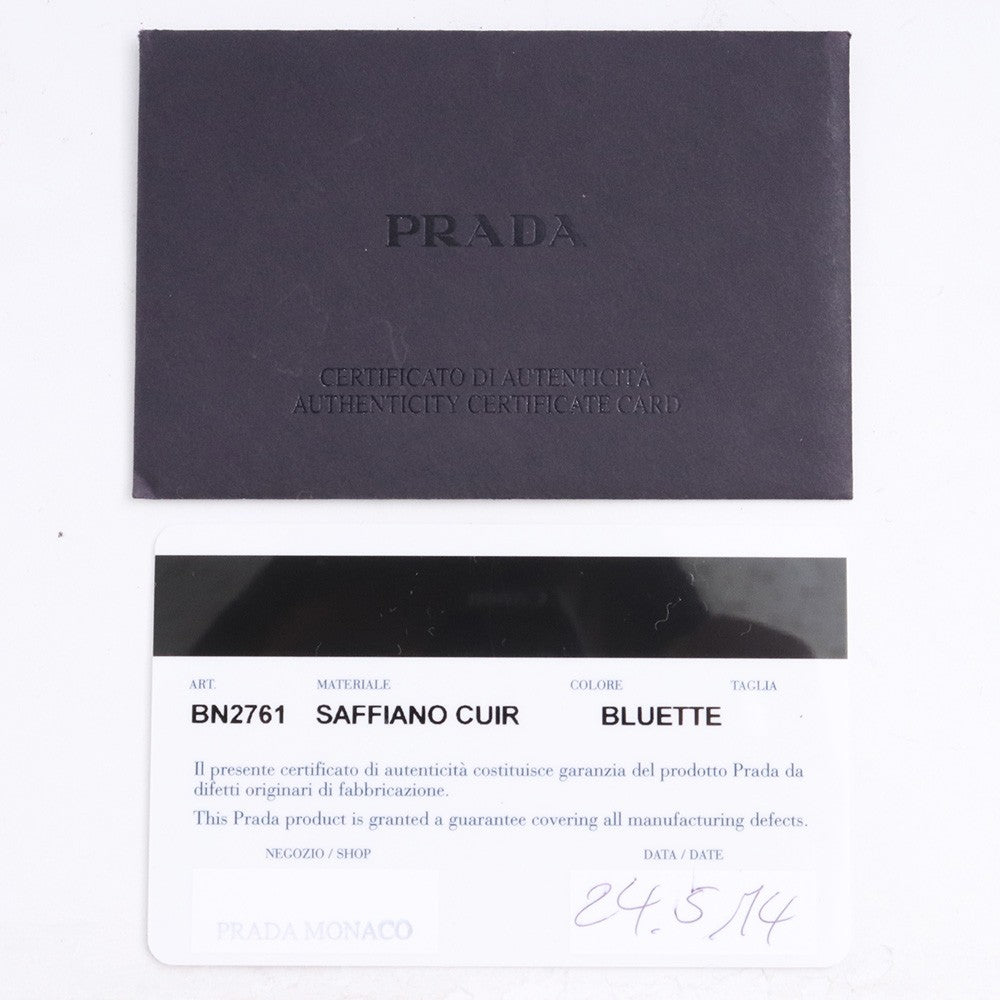 PRADA SAFFIANO CUIR Tote Bag Bluette Size F
