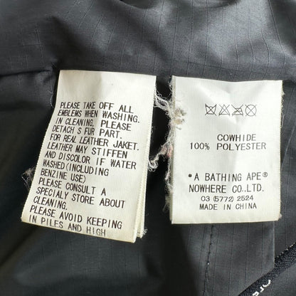 Bape A BATHING APE 00s Racoon Fur Down Jacket Blk Size S