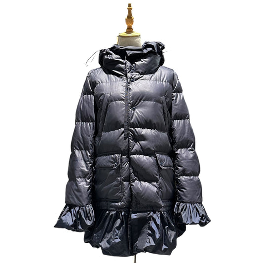 MONCLER sacai Seri Frill Down Jacket Navy Size 4