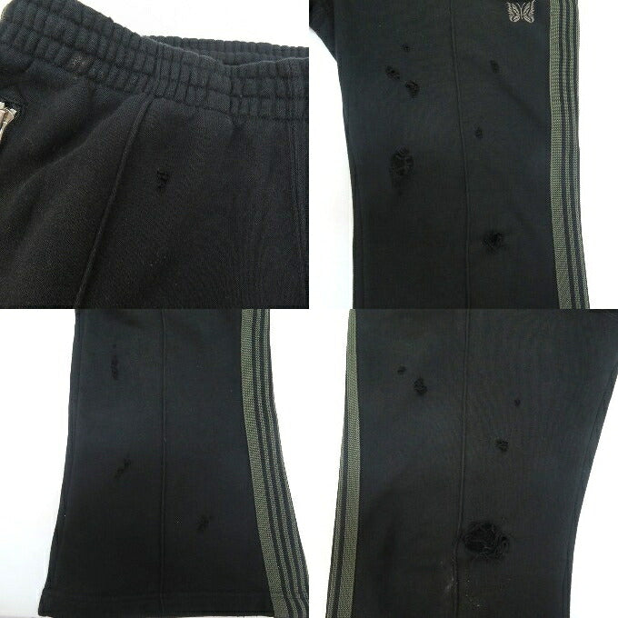 Needles Distressed Boot-Cut Track Pants Black Size M