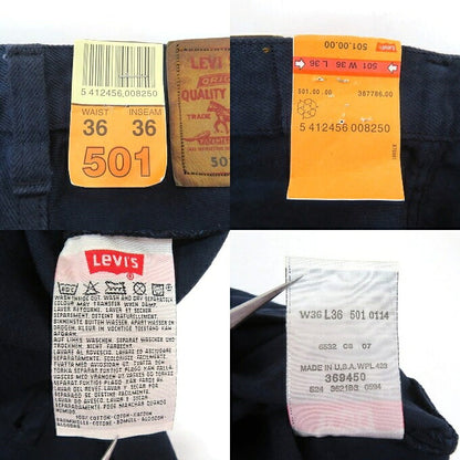 Levi's 90s USA 501 Navy Color Denim Pants Size W36