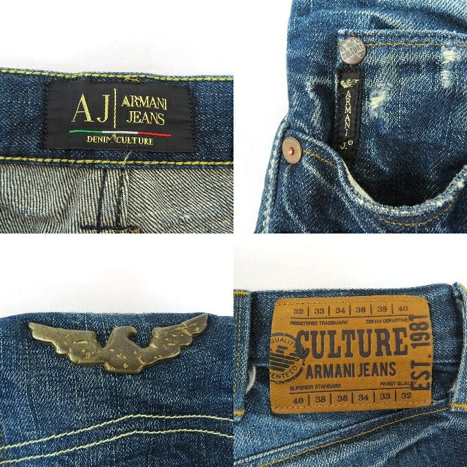 ARMANI JEANS Distressed Blue Denim Jeans Pants Size 31