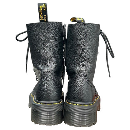 DR.MARTENS Center-Zip 10-Eyelet Lace-Up Boots Black Size UK5