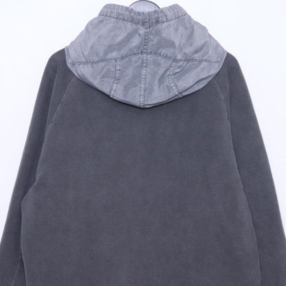 SACAI 24AW Garment Dye Cotton Jersey Zip Hoodie Gray Size 1