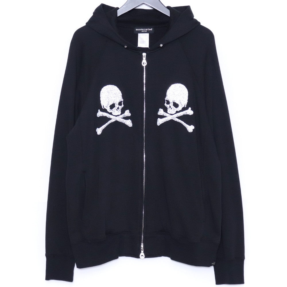 MASTERMIND Glass Beads Zip-Up Hoodie Black Size L