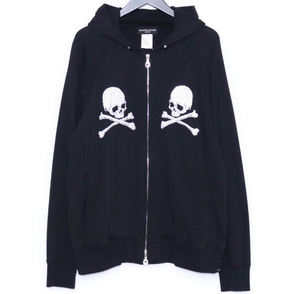 MASTERMIND Glass Beads Zip-Up Hoodie Black Size L