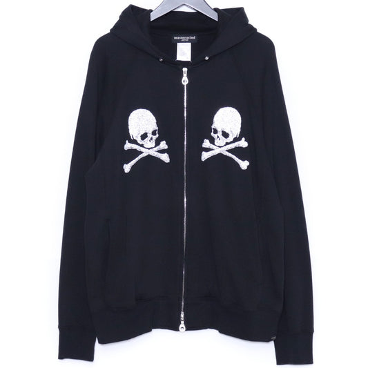 MASTERMIND Glass Beads Zip-Up Hoodie Black Size L