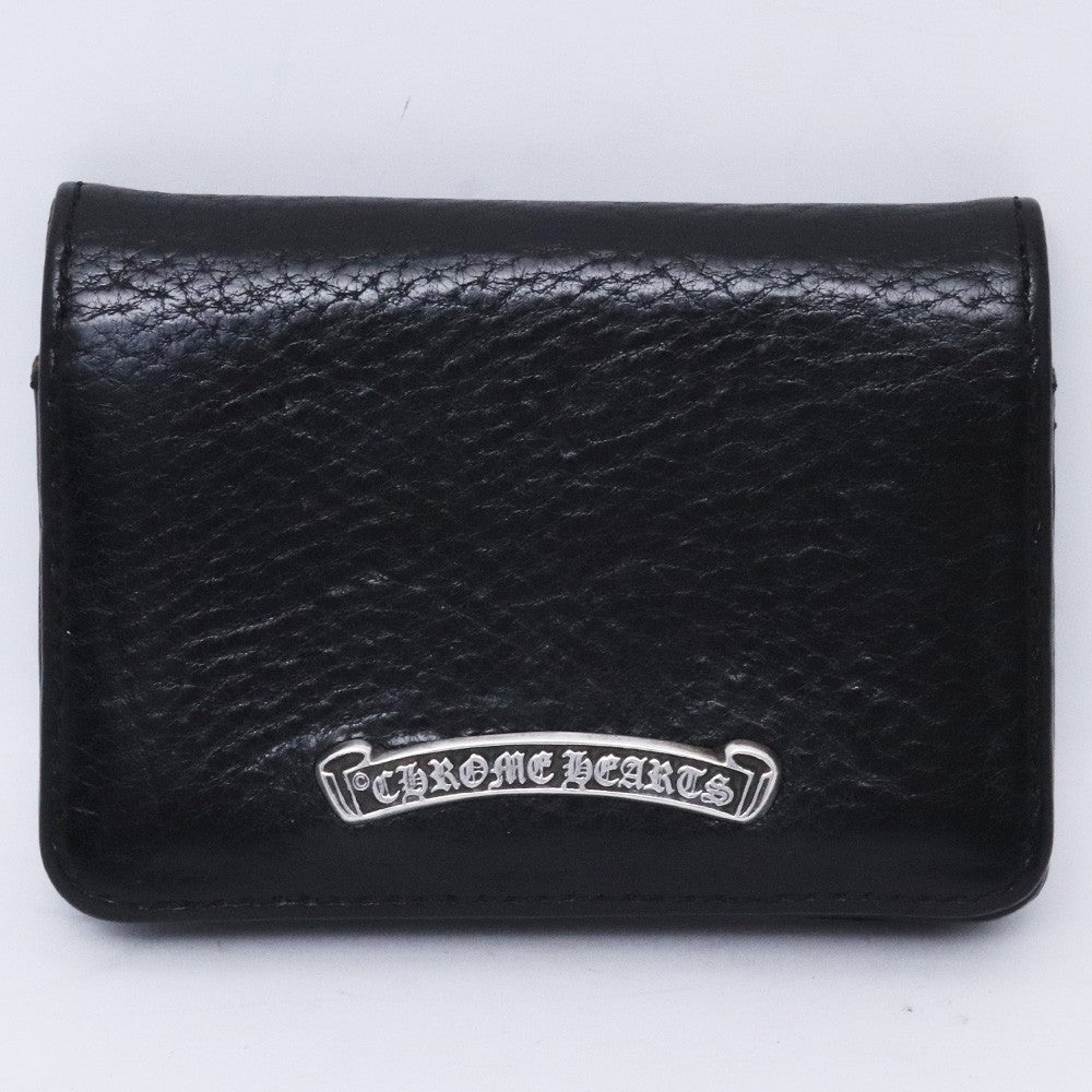 CHROME HEARTS 3 Pocket Scroll Card Case Black Size F