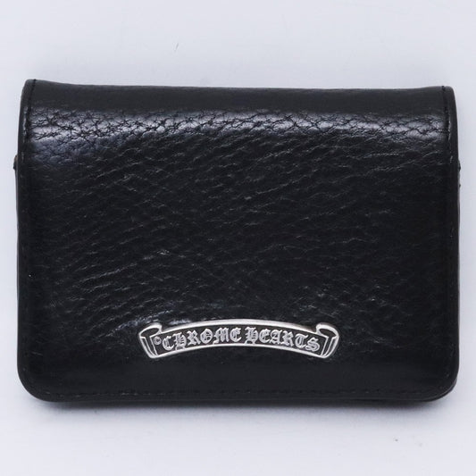 CHROME HEARTS 3 Pocket Scroll Card Case Black Size F