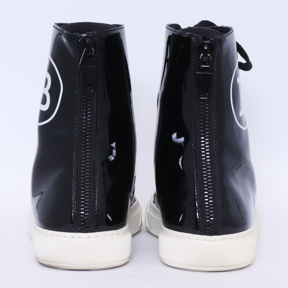 BALMAIN Enamel Side-Zip Hi-Top Sneakers Black Size EU 39