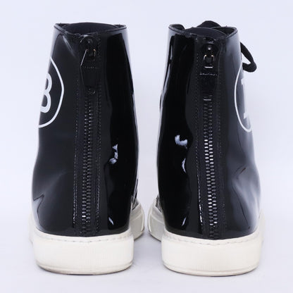 BALMAIN Enamel Side-Zip Hi-Top Sneakers Black Size EU 39