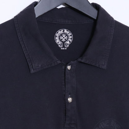 CHROME HEARTS OLD Cross Ball Horseshoe Polo Black Shirt Size M