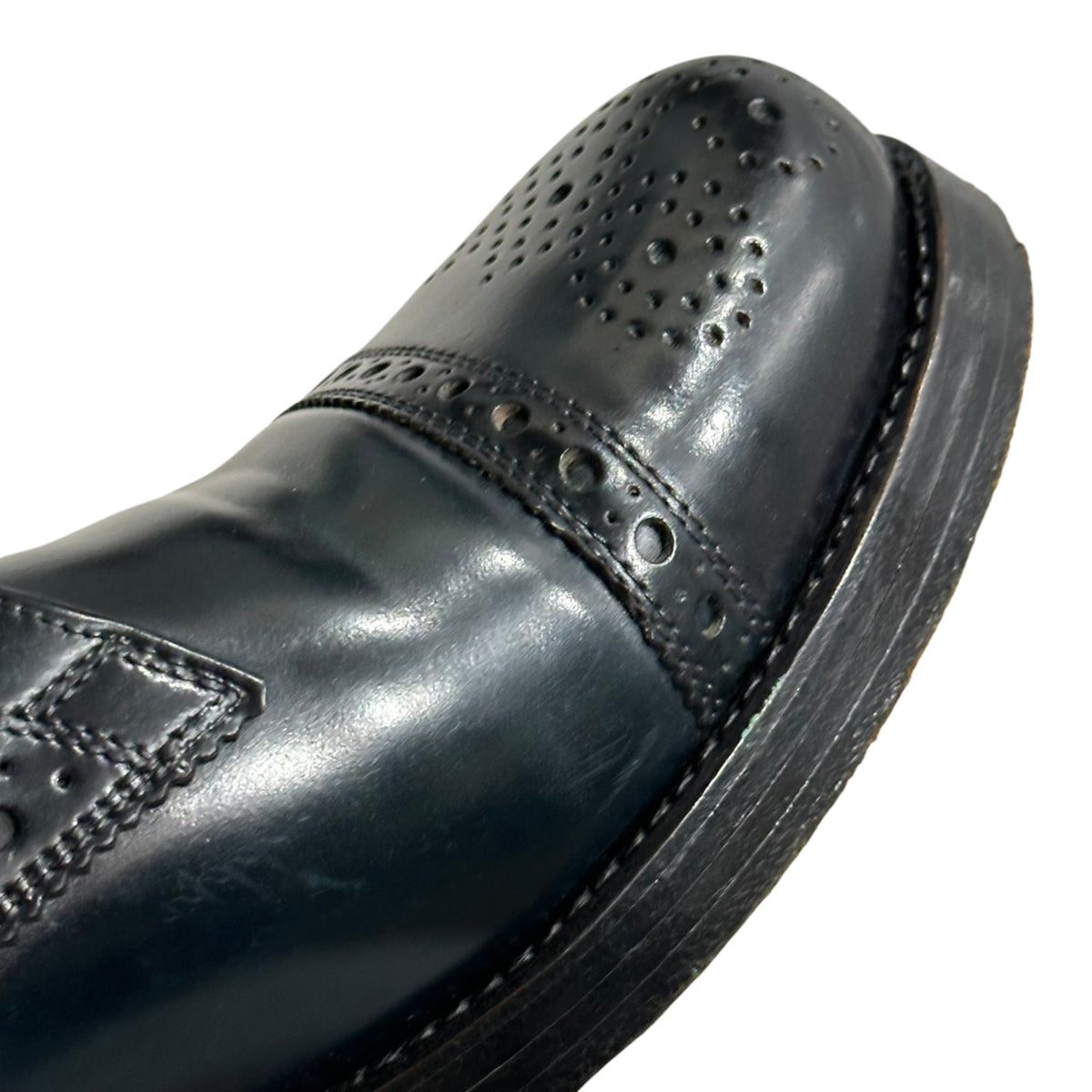 HEINRICH DINKELACKER Rio Captoe Cordovan Shoes Navy Size 7