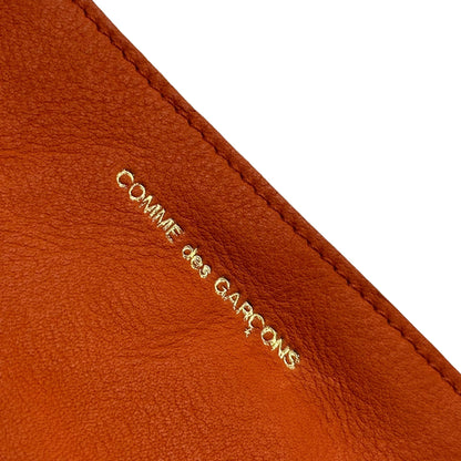 COMME des GARCONS Washed Leather Zip Wallet Orange Size FREE