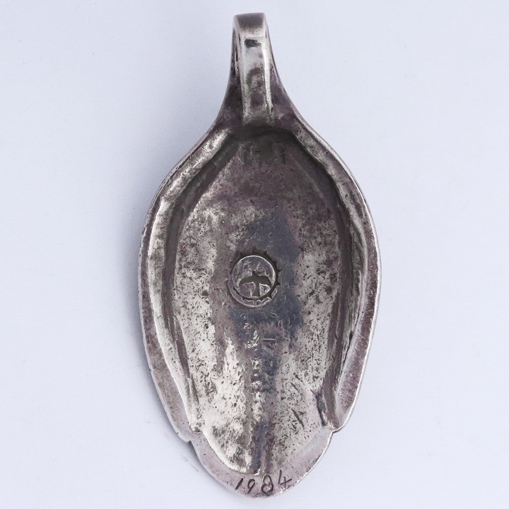 GORO'S Silver Rope Turquoise Spoon Necklace Size F