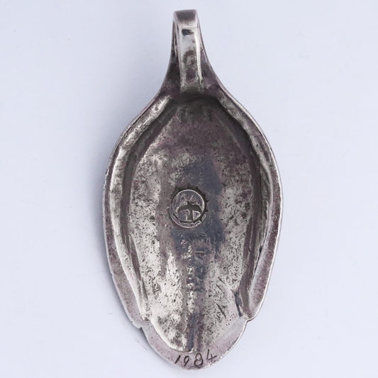 GORO'S Silver Rope Turquoise Spoon Necklace Size F